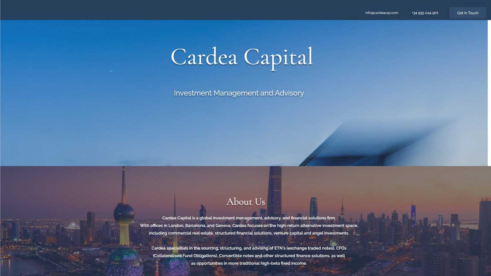 Wealth of the previous website design