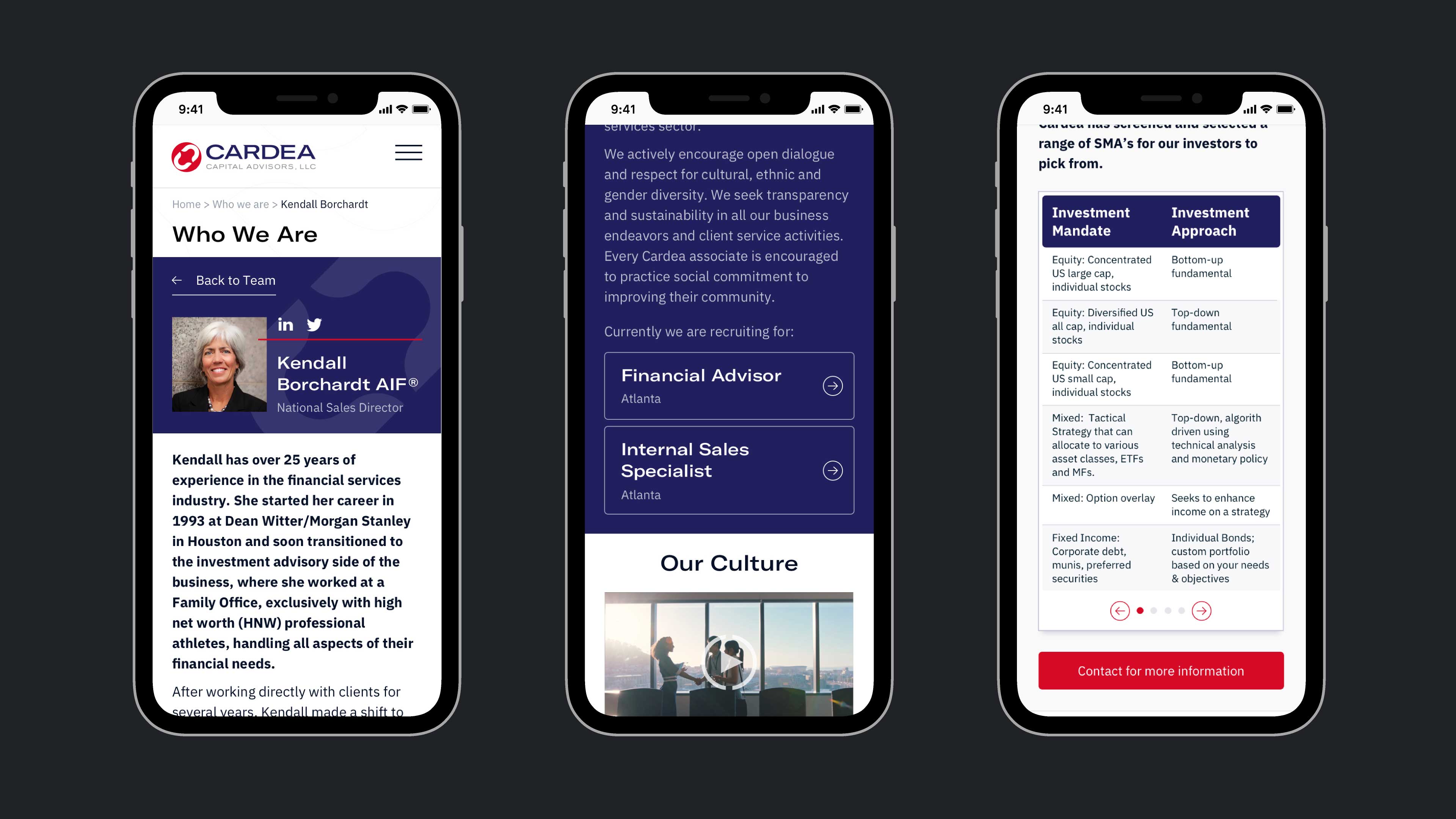 3 examples of design adapted to mobile.